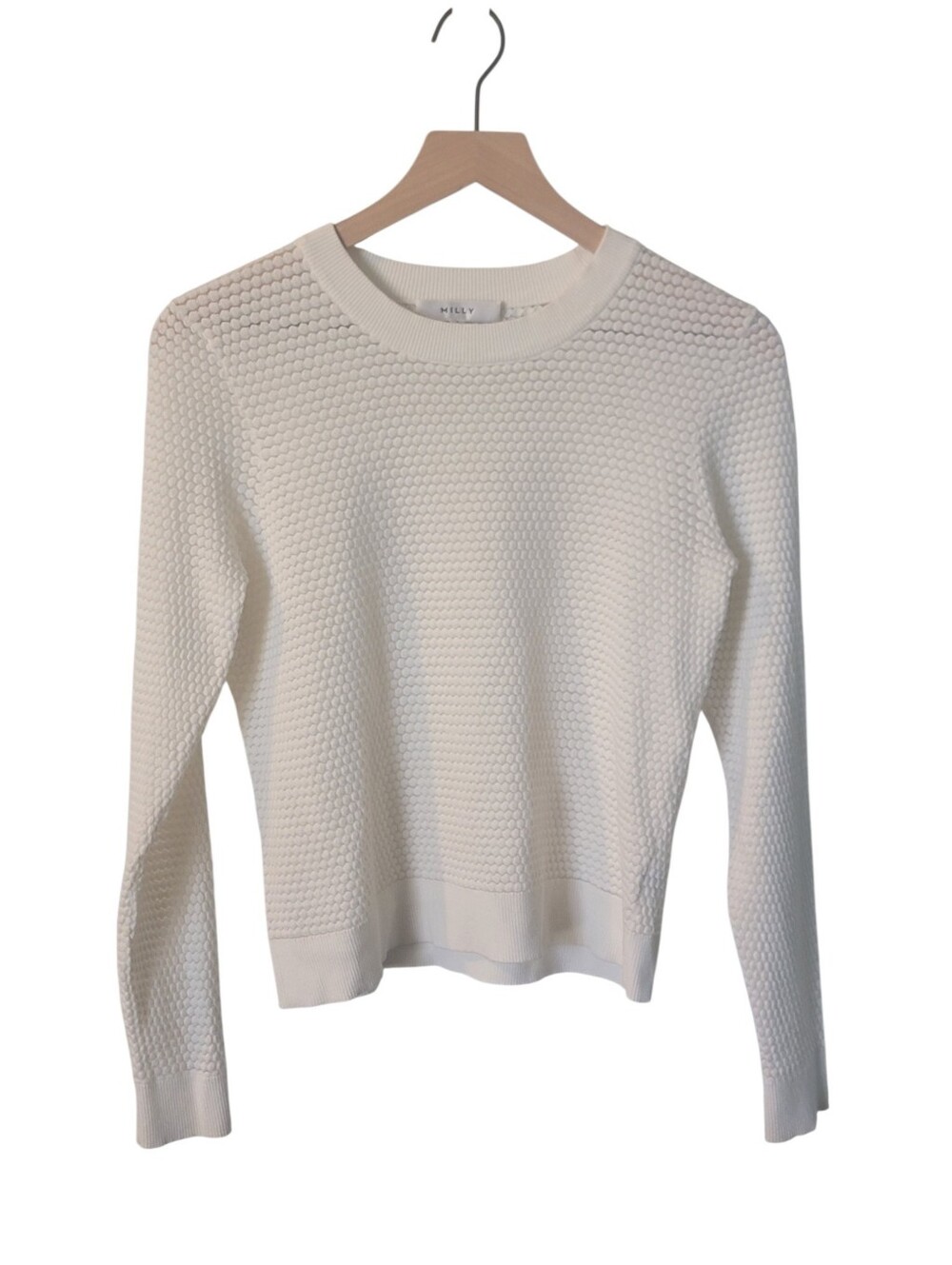 MILLY Textured White Sweater Lightweight Size S